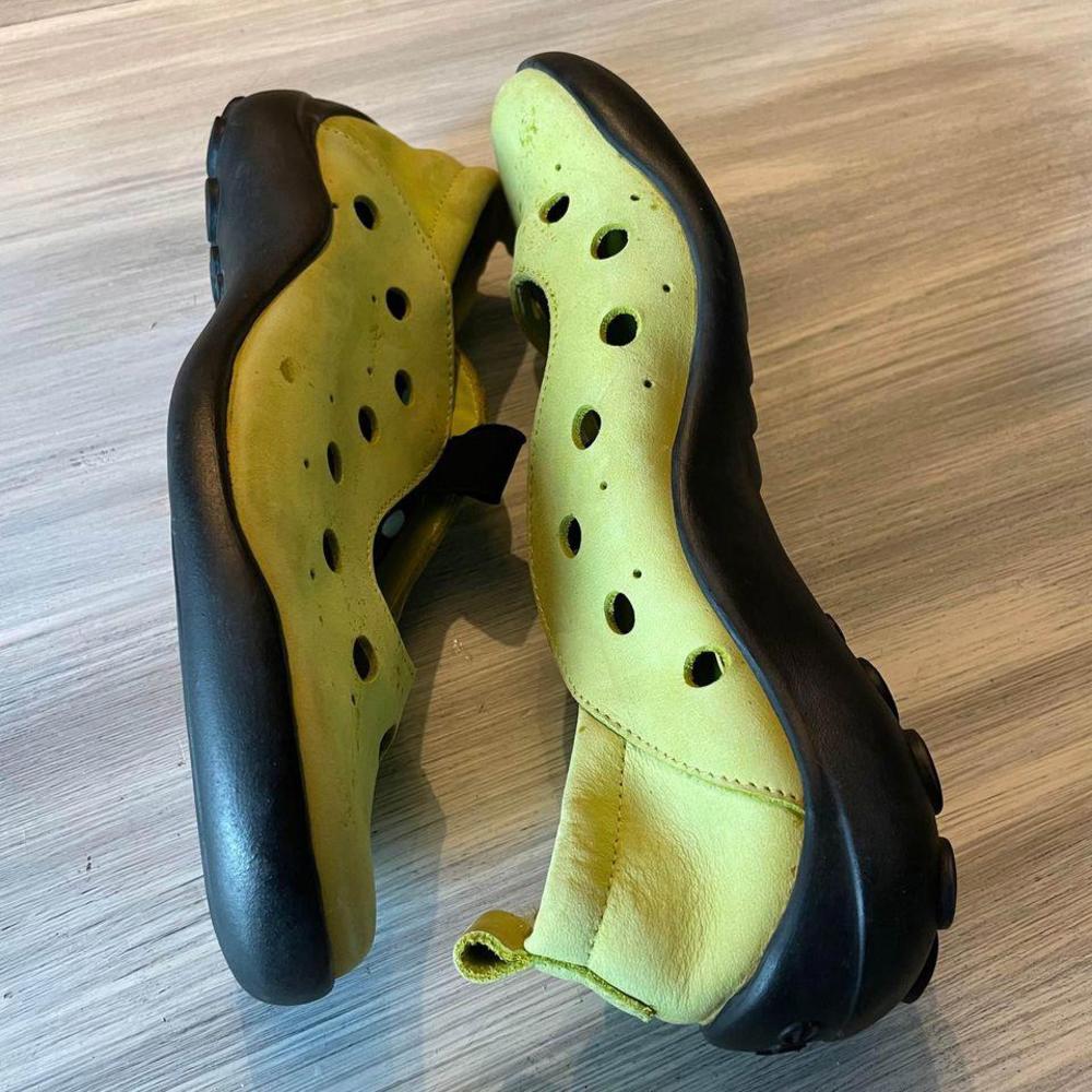 Arche Women’s Perforated Chartreuse Slip-On Loafers - Picture 3 of 8